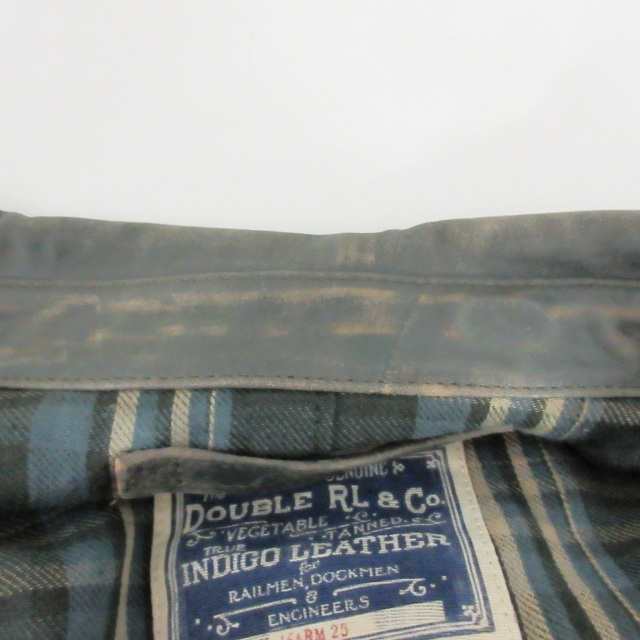 中古】ダブルアールエル RRL INDIGO LETHER CAR COAT インディゴレザー