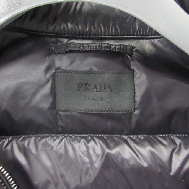 【中古】プラダ PRADA 21年モデル ホワイトグース ダウンジャケット 三角ロゴプレート SGA506 ブラック 46 約M相当｜au PAY  マーケット