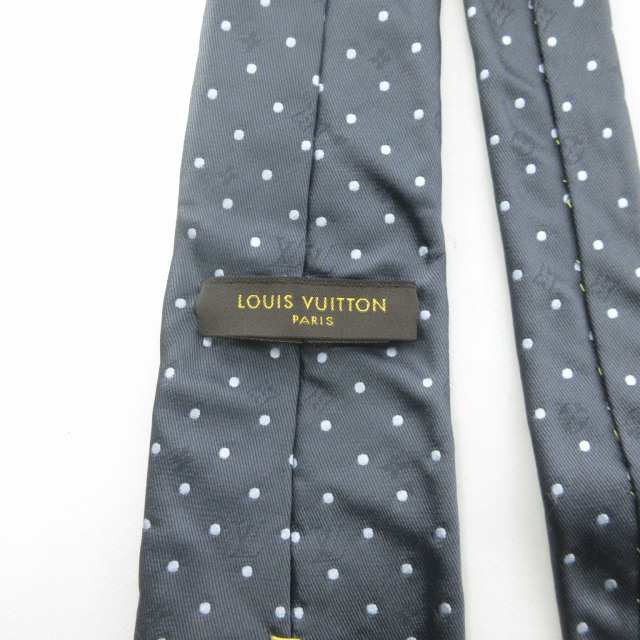 LOUIS VUITTON モノグラム ドット シルク ネクタイ ブラック 中古