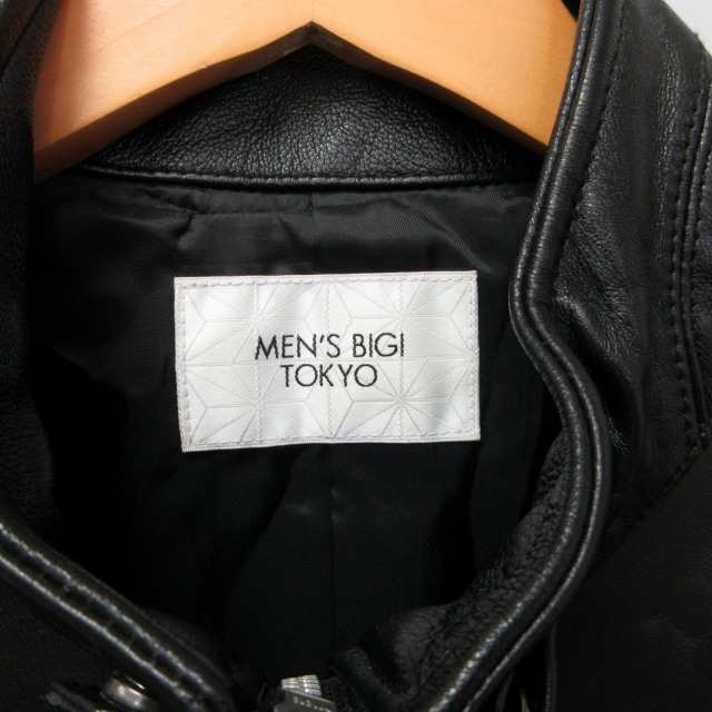 【中古】メンズビギ MEN'S BIGI 美品 ラムレザー シングル ライダースジャケット 革ジャン 羊革 M0193LJM401 M  ■GY18｜au PAY マーケット