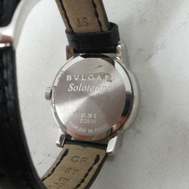 ブルガリ ST29S ソロテンポ 腕時計 クォーツ デイト 黒文字盤 稼働品