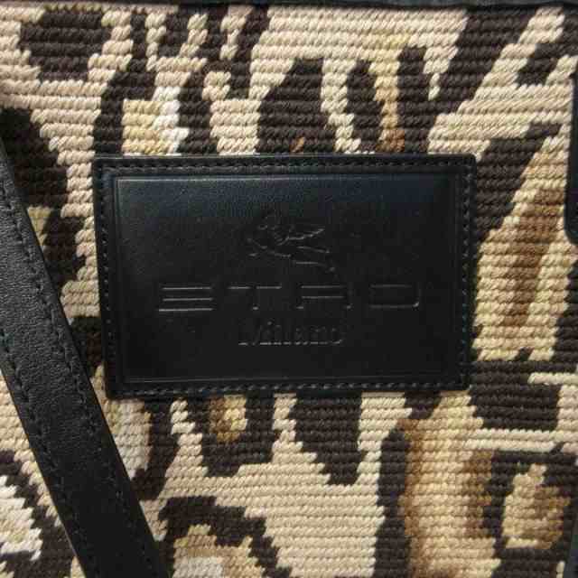 中古】エトロ ETRO 美品 トートバッグ ハンドバッグ 肩掛け ヒョウ柄