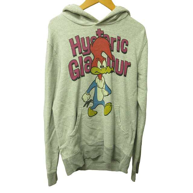 【中古】ヒステリックグラマー HYSTERIC GLAMOUR ウッドペッカー パーカー フーディー 0243CF15 長袖 グレー S  IBO44｜au PAY マーケット