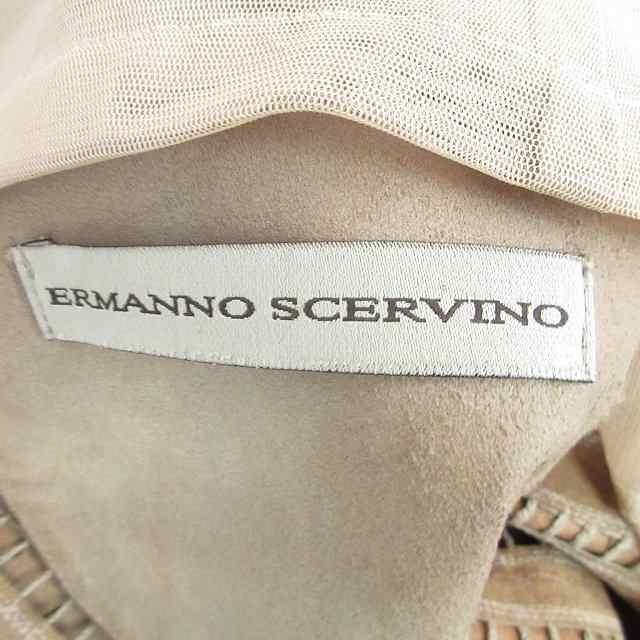 中古】エルマノシェルビーノ ERMANNO SCERVINO ノーカラー レザー