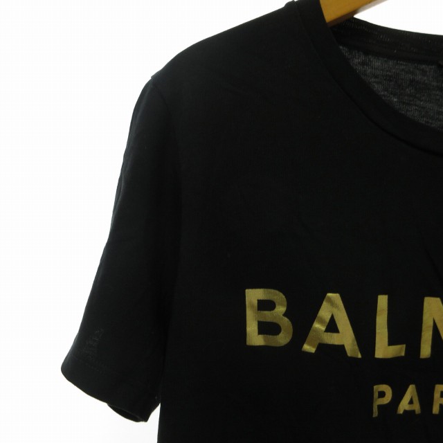 中古】バルマン BALMAIN Tシャツ カットソー 金ボタン装飾 ロゴ