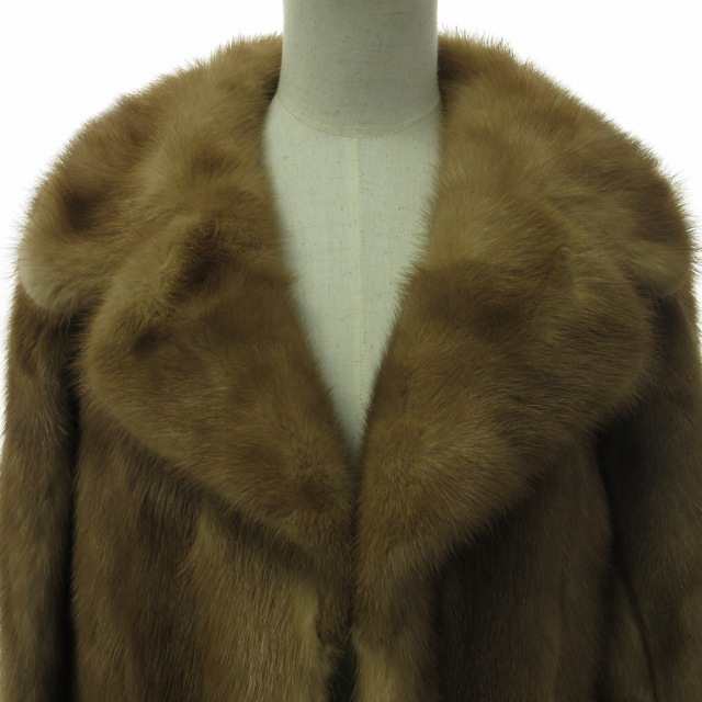 中古】nakamura fur 美品 ミンクファー コート ジャケット ライン柄