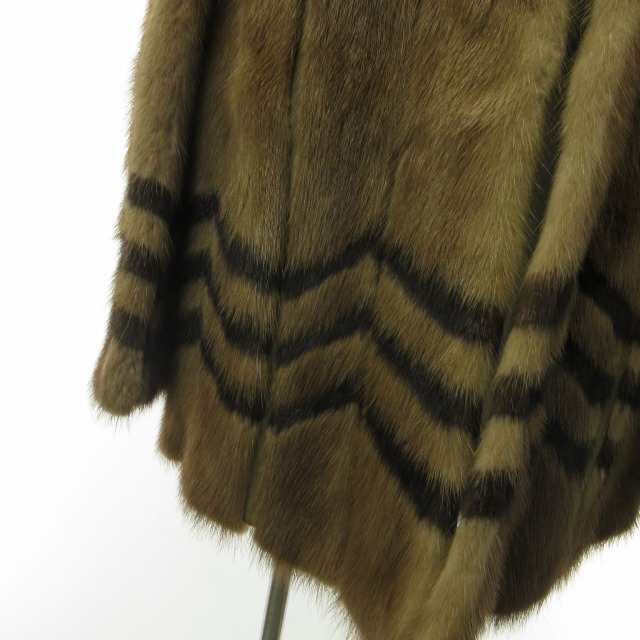 中古】nakamura fur 美品 ミンクファー コート ジャケット ライン柄