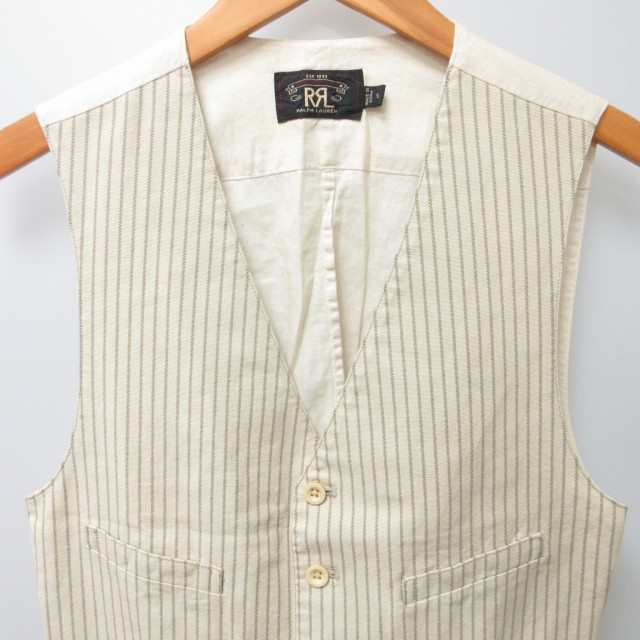 中古】ダブルアールエル RRL RALPH LAUREN コットンリネン ベスト ジレ ウエストコート ストライプ柄 Sの通販はau PAY  マーケット - ブランド古着のベクトル | au PAY マーケット－通販サイト