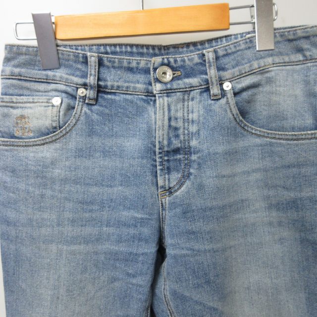 ブルネロクチネリ クロップドパンツ カジュアル ホワイト Lサイズ イタリア製 レディースパンツ、エレガントでカジュアルなモデル | Brunello