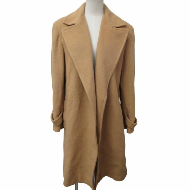 【中古】ラルフローレン RALPH LAUREN ベルテッドコート ジャケット ボタンレス ウール ベージュ 11 約L IBO48の通販は