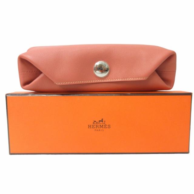HERMES オレンジ レザー ペンケース ☆ HERMES レザー ペンケース オレンジ HERMES オレンジ レザー ペン