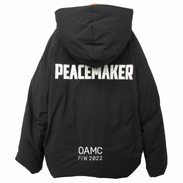 【中古】 OAMC 美品 22AW LITHIUM JACKET Peacemaker 中綿ジャケット ブルゾン 刺繍ロゴ テープデザイン ブラック L