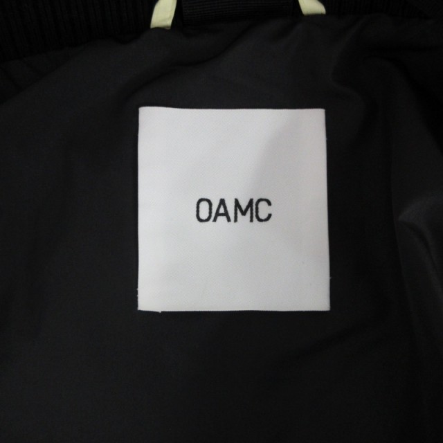 【中古】 OAMC 美品 22AW LITHIUM JACKET Peacemaker 中綿ジャケット ブルゾン 刺繍ロゴ テープデザイン ブラック L