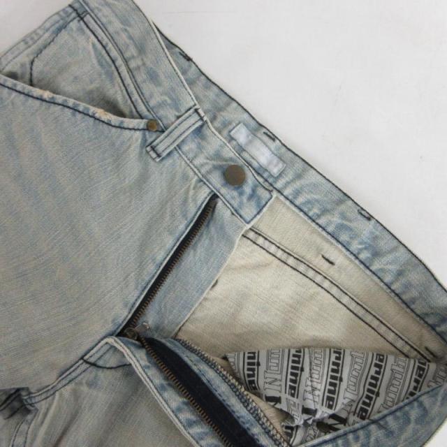 ナンバーナイン02AWジョージ期泥加工ストレートデニムパンツ