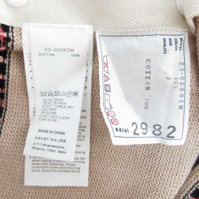 【中古】サカイ sacai ×エリックヘイズ 美品 23SS ジャカードプルオーバーニット セーター ピンク 2 約M 23-02982M