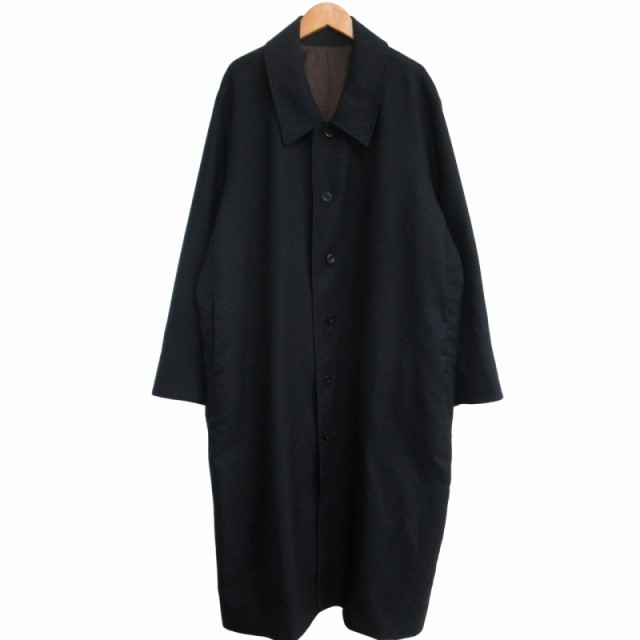 【中古】カナタ Ka na ta 美品 サンプル品 ICE LONG COAT ステンカラーコート ロング 黒 ブラック F フリーサイズ