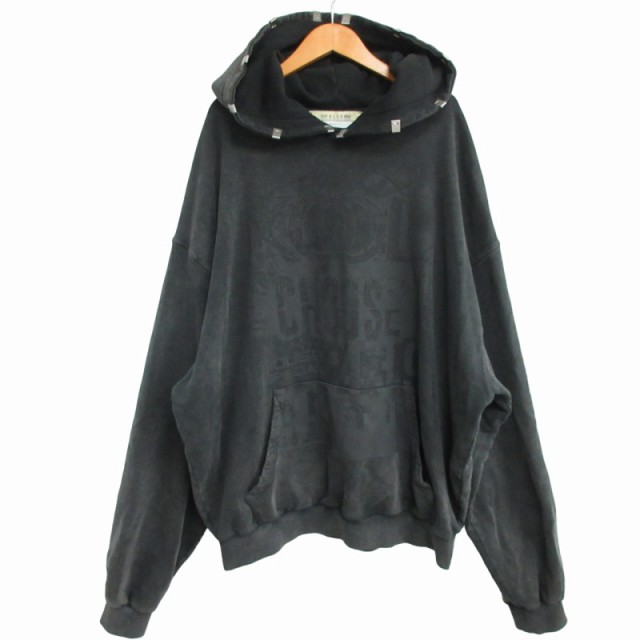 【中古】アリクス ALYX 美品 23AW OVERSIZED MARK FLOOD HOODIE フーディー パーカー フェード加工 グレー XLサイズ