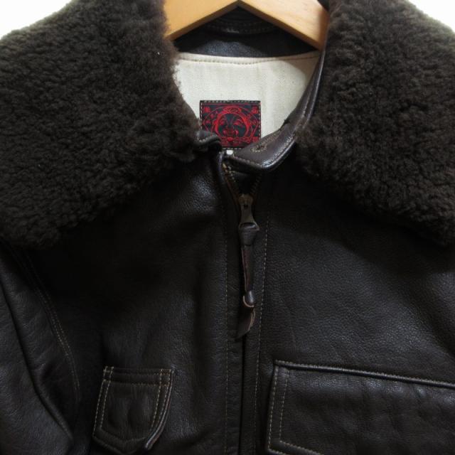 【中古】エヴィス EVISU ロストワールド社別注 A-2 レザージャケット ライダース 革ジャン USA製 34 約S IBO52の通販は 【中古】エヴィス EVISU ロストワールド社別注 A-2 レザージャケット ライダース 革ジャン USA製 34 約S IBO52の通販は