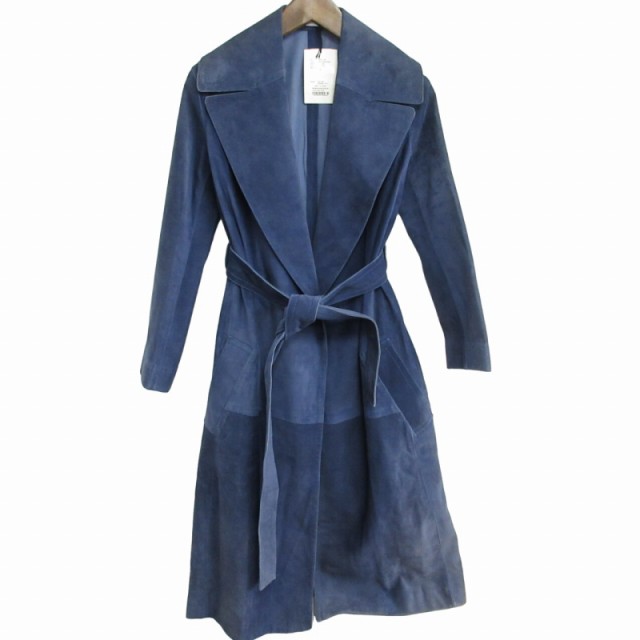 【中古】未使用品 マディソンブルー タグ付 BELTED TRENCH COW SUEDE COAT スエード トレンチコート ベルト付 0 S