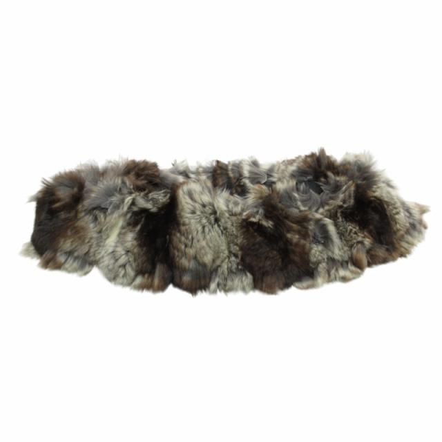 【中古】フェンディ FENDI 美品 チンチラファー マフラー ストール スヌード ティペット 総チンチラ 茶系 ■WYの通販は
