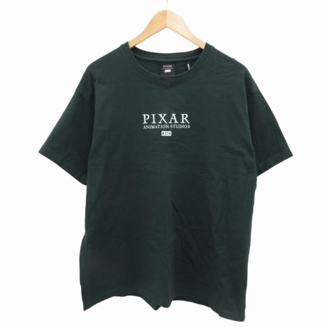 【中古】キス KITH NYC × PIXER ピクサー Tシャツ カットソー ロゴ刺繍 ボックスロゴ 半袖 XL 緑 グリーン /FFの通販は 7,800円