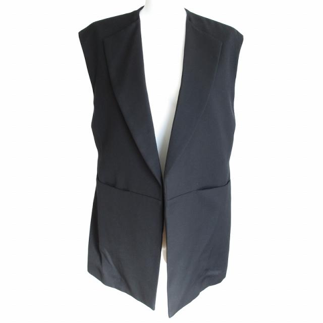 【中古】フレイアイディー 23AW バックベルトデザイン ボックスジレ ベスト ジャケット 黒 ブラック 0 約Sの通販は