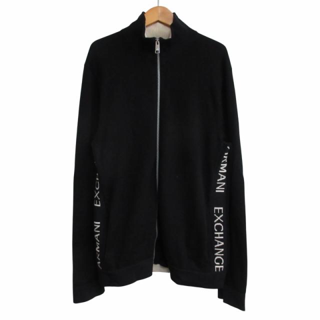 【中古】アルマーニエクスチェンジ A/X ARMANI EXCHANGE 美品 ドライバーズニット セーター ロゴ 黒 ブラック M IBO62の通販は 10,804円