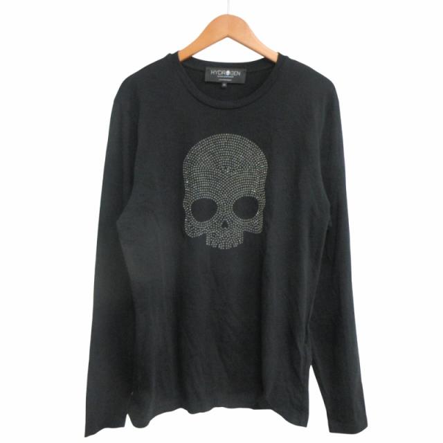 【中古】ハイドロゲン HYDROGEN スカル ラインストーン Tシャツ ロンT カットソー 長袖 黒 ブラック M IBO62 ☆AA★の通販は 5,800円