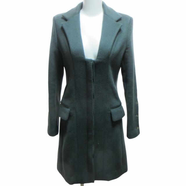 【中古】ステラマッカートニー STELLA McCARTNEY 03AW アーカイブ カシミヤ チェスターコート 変形 緑 38 IBO62