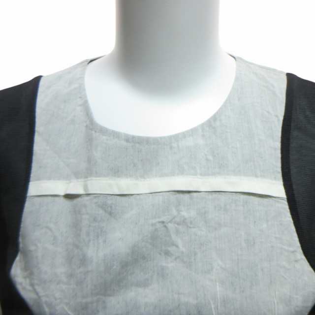 【中古】マルニ MARNI シルク混 ワンピース ロングスカート シアー シースルー 切替 ドッキング ロング 黒×白 38の通販は