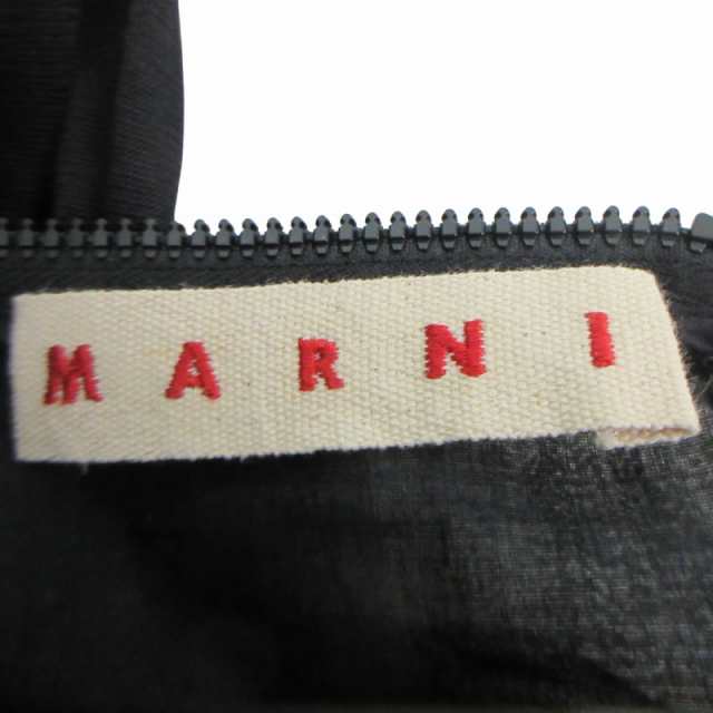 【中古】マルニ MARNI シルク混 ワンピース ロングスカート シアー シースルー 切替 ドッキング ロング 黒×白 38の通販は