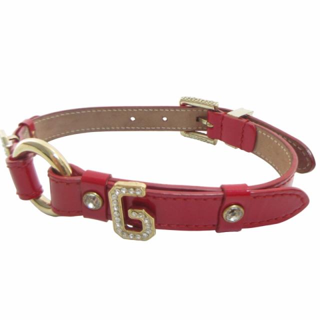 【中古】ドルチェ&ガッバーナ ドルガバ DOLCE&GABBANA エナメルレザー パテント チョーカー ラインストーン 赤の通販は