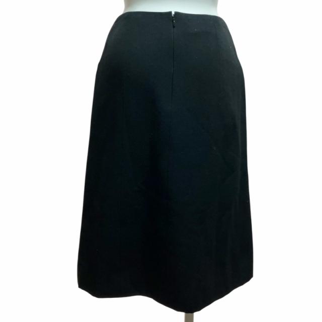 【中古】シャネル CHANEL 02A ココマークファスナー スカート ウール ひざ丈 黒 ブラック 36 M相当 P19746V11502 IBO64 中古】シャネル CHANEL 02A ココマークファスナー スカート ウール