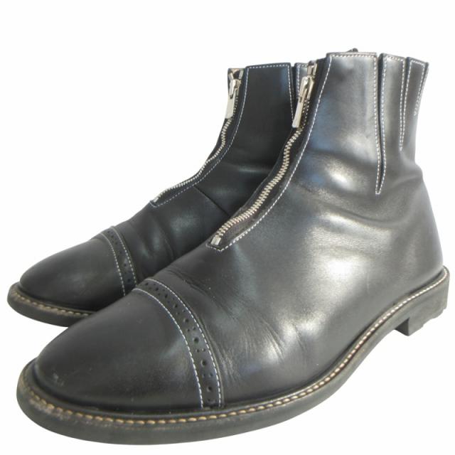 【中古】エンダースキーマ Hender Scheme 24SS front fastner レザー フロントファスナーブーツ サイドゴア 黒 7の通販は