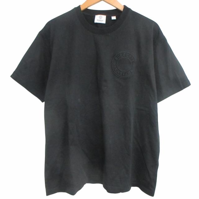 【中古】バーバリー ロンドン BURBERRY LONDON 21AW Tシャツ カットソー イングランド刺繍 サークルロゴ 半袖 黒 S