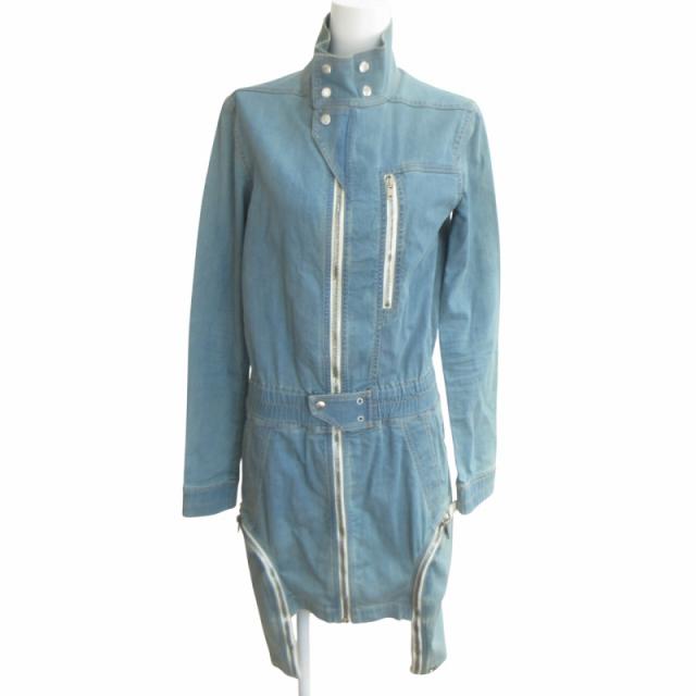 【中古】ダークシャドウ 20SS IES CARGO MINI DRESS カーゴストレッチデニムミニドレス ワンピース ブルー ☆AA★