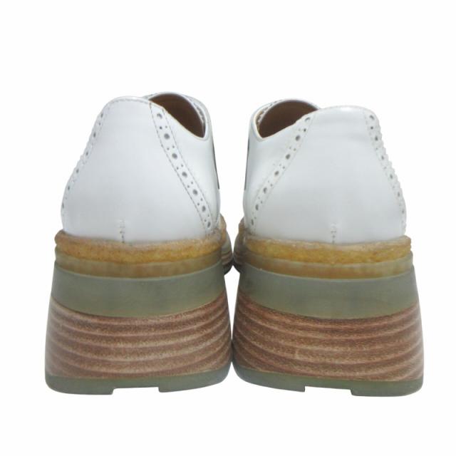 【中古】エルメス HERMES 希少 20-21AWコレクション ダブルモンク レザーシューズ 革靴 ホワイト 39 25.5 IBO66_3