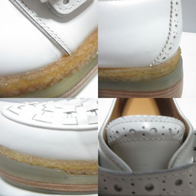 【中古】エルメス HERMES 希少 20-21AWコレクション ダブルモンク レザーシューズ 革靴 ホワイト 39 25.5 IBO66_8
