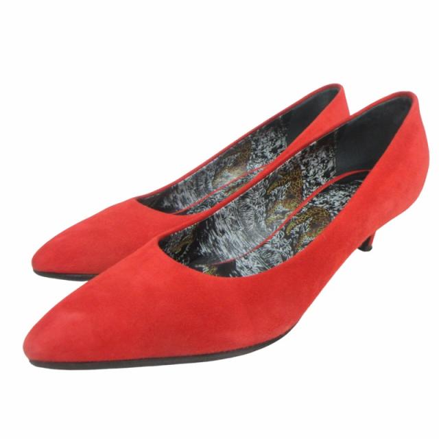 【中古】エルメス HERMES 希少 EQUATEUR 赤道直下 ロバート・ダレ パンプス スエード 赤 35 22cm相当 IBO66 ☆AA★の通販は