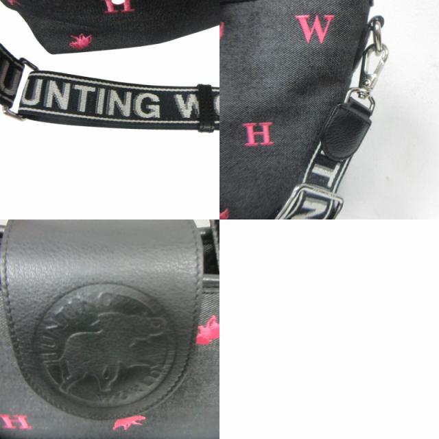 【中古】未使用品 ハンティングワールド 2WAY トートバッグ ショルダー キャンバス 刺繍 ポーチ付 グレー 中古】未使用品 ハンティングワールド 2WAY トートバッグ ショルダー