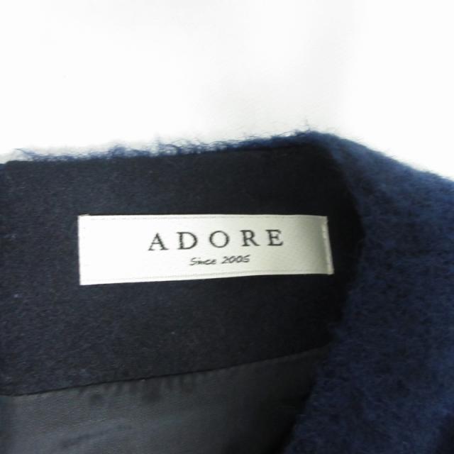 【中古】アドーア ADORE アルパカコンビワンピース シャギーニット ひざ丈 紺 ネイビー 黒 ブラック サイズ38 IBO68 中古】アドーア ADORE アルパカコンビワンピース シャギーニット ひざ