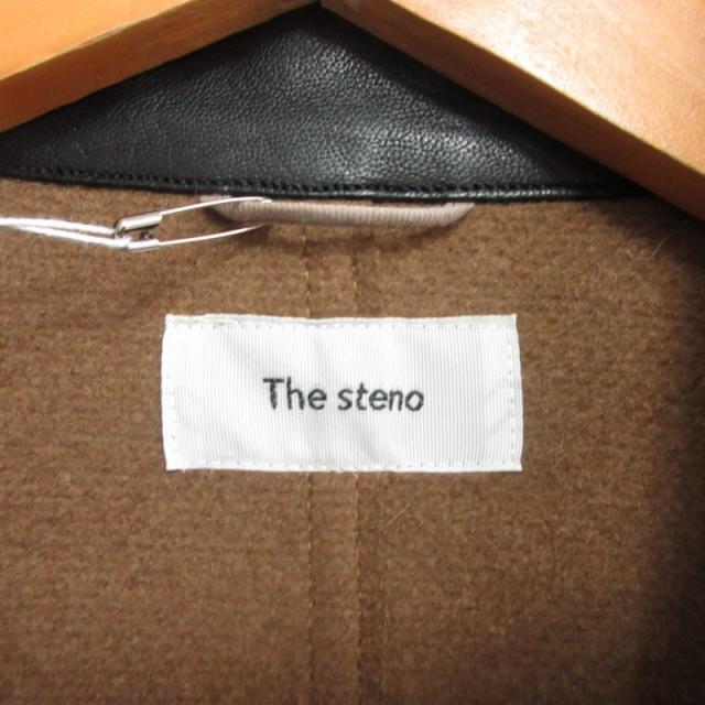 中古】未使用品 The Steno ザ ステノ タグ付 チェスターコート レザー