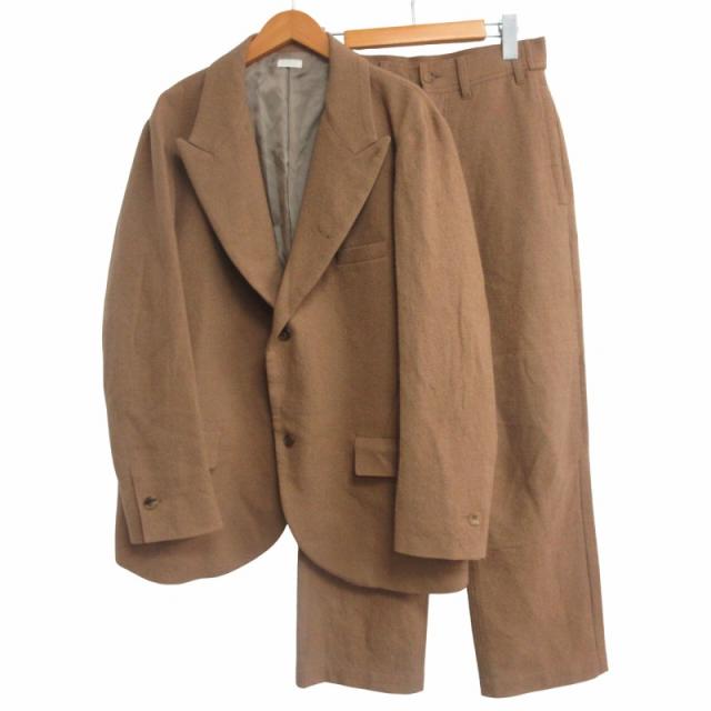 【中古】シーオール SEEALL CAMEL JACKET セットアップ ジャケット スラックスパンツ キャメル ブラウン 44