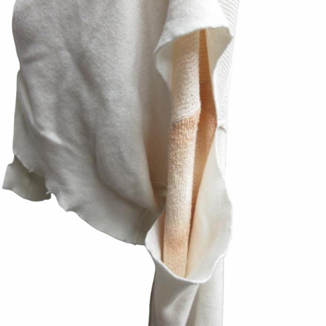 【中古】パーパーズ リバーシブルカーディガン ボレロ レイヤード風 ほつれ加工 白 オレンジ F フリーサイズ IBO70 中古】パーパーズ リバーシブルカーディガン ボレロ レイヤード風