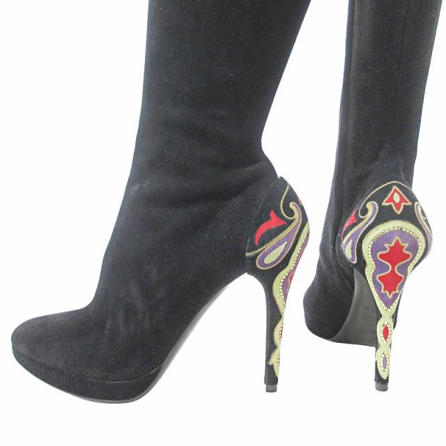 【中古】未使用品 ラルフローレンコレクション Ralph Lauren COLLECTION ロング ブーツ スウェード ピンヒール 38 中古】未使用品 ラルフローレンコレクション Ralph Lauren COLLECTION