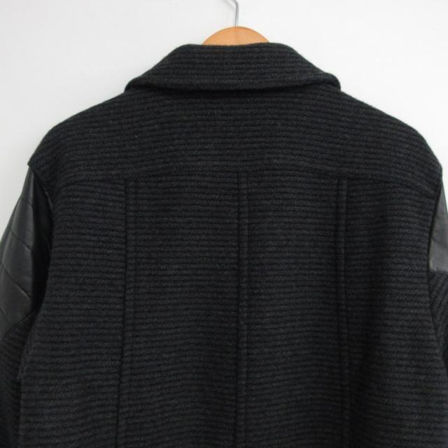 中古】タエ アシダ 近年 ウールxラムレザー コート ニットジャケット