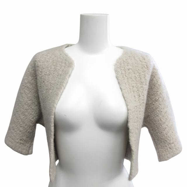 【中古】フォクシー Knit Bolero Teddy 2020年 41766 カシミヤシルク ボレロ カーディガン 白 ホワイト F IBO70