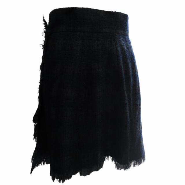 中古】シャネル ウールツイードラップスカート 巻きスカート