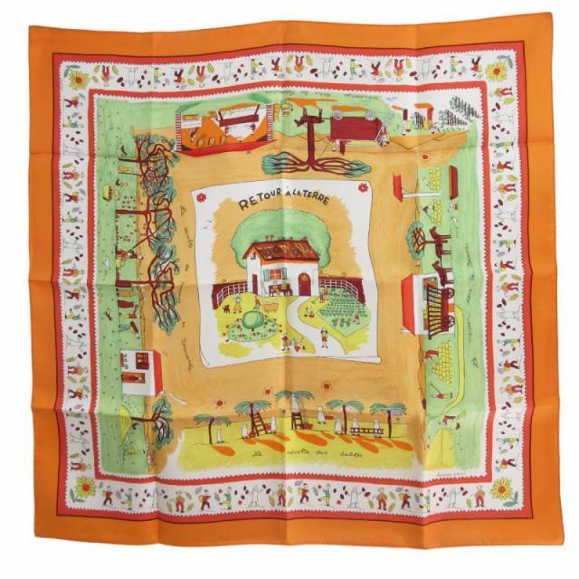 エルメス 大判スカーフ カレ90 [冬の郵便馬車] 新品未使用品 箱付き