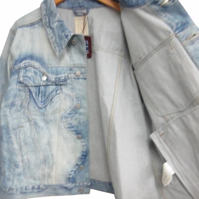 【中古】カンペール CAMPER LAB タグ付 DENIM JACKET トロンプルイユ デニムジャケット ブルー Lサイズ AU00005-002 中古】カンペール CAMPER LAB タグ付 DENIM JACKET トロンプルイユ